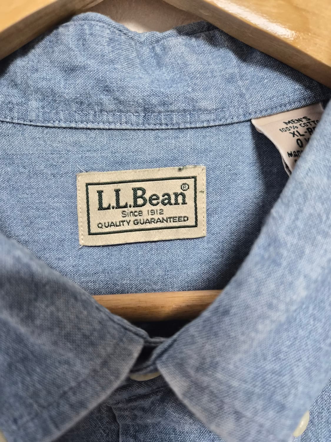 엘엘빈LLBEAN 코튼 샴브레이 반팔 셔츠 XL - S376 상품이미지4