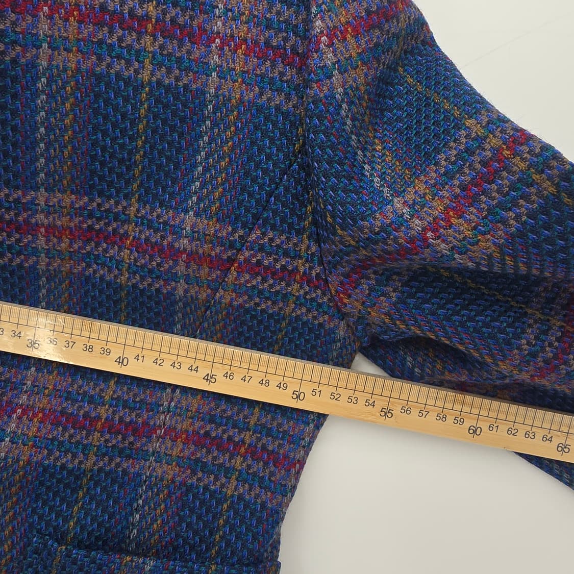 일본 빈티지 여성용 체크 트위드 울 자켓 상품이미지3