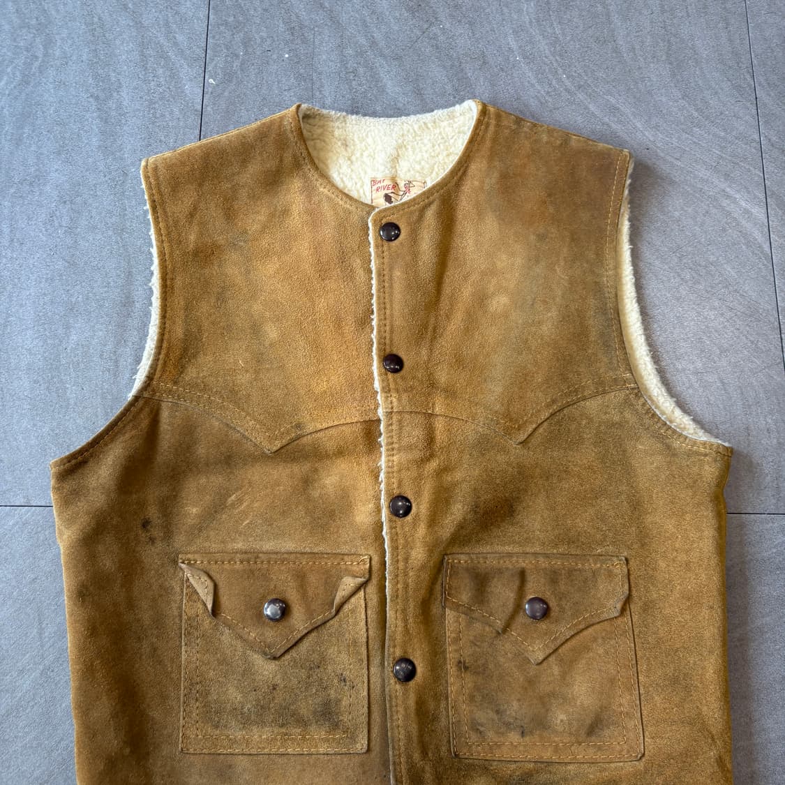 50-60년대 생산 빈티지 스웨이드 조끼 자켓 상품이미지3