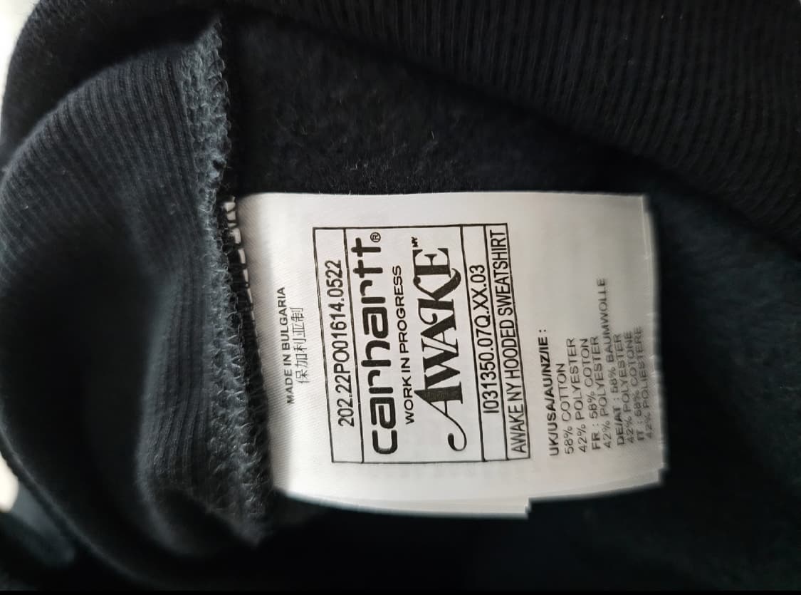 칼하트 WIP x 어웨이크 NY 후드티 M 한정판 상품이미지5