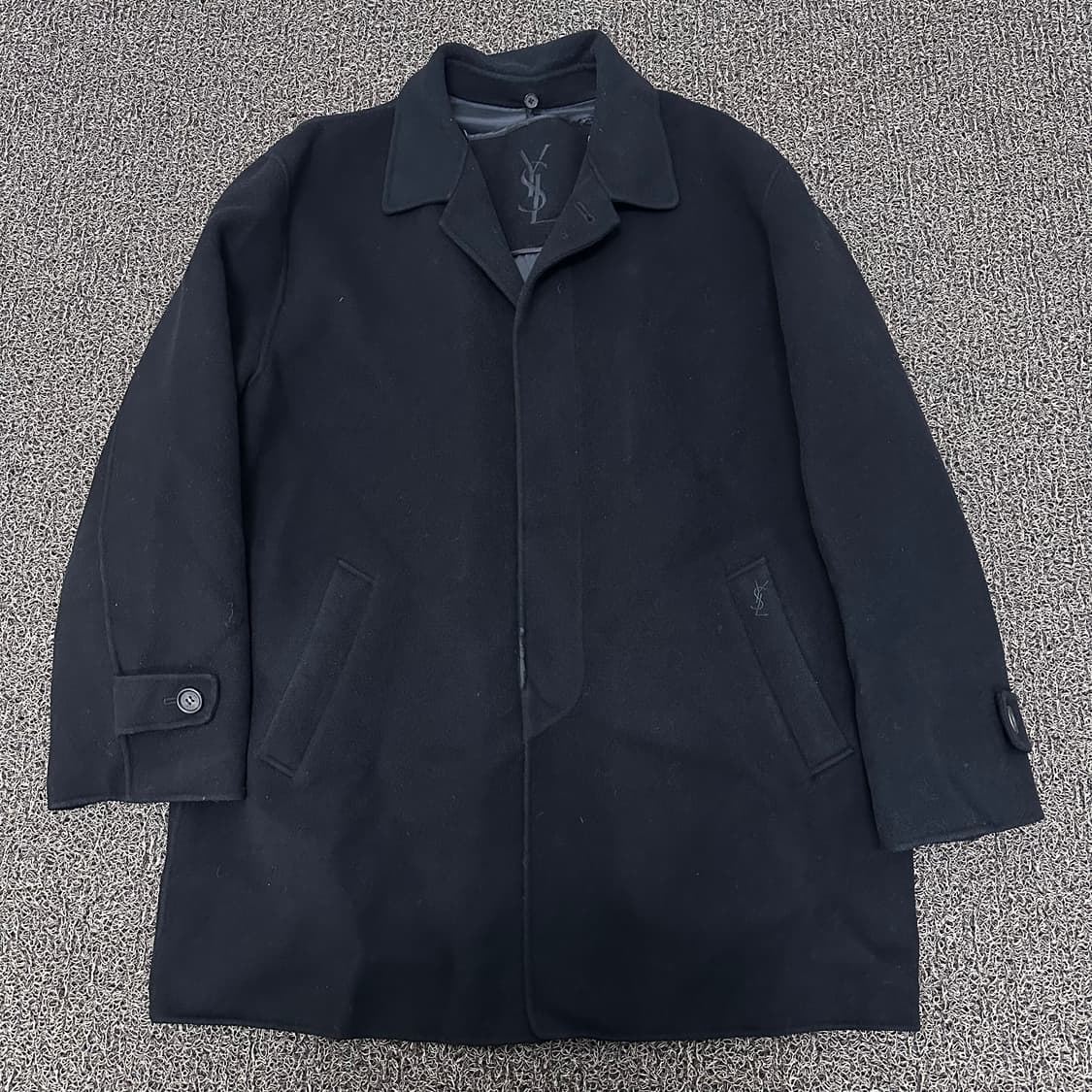 YSL 입생로랑 울 캐시미어 코트 블랙 105(XL) 상품이미지1