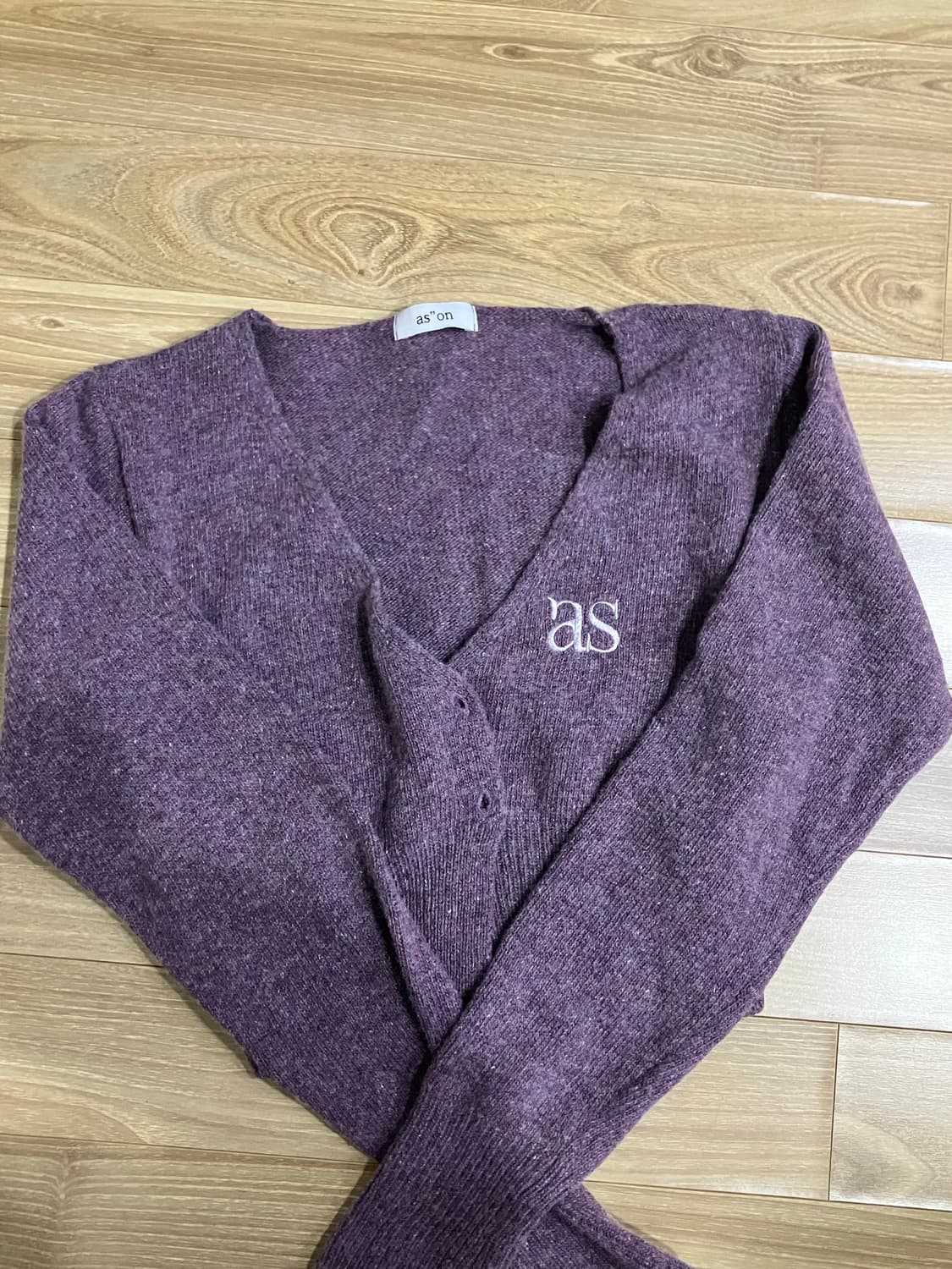 애즈온 베리크롭가디건 퍼플 상품이미지2