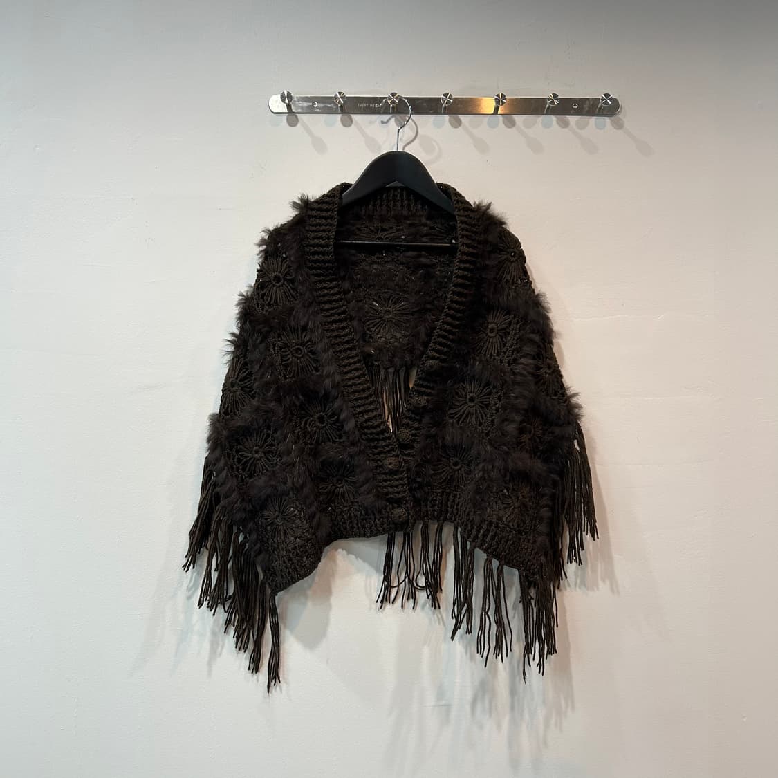 딥브라운 레빗퍼 프린지 케이프 상품이미지1