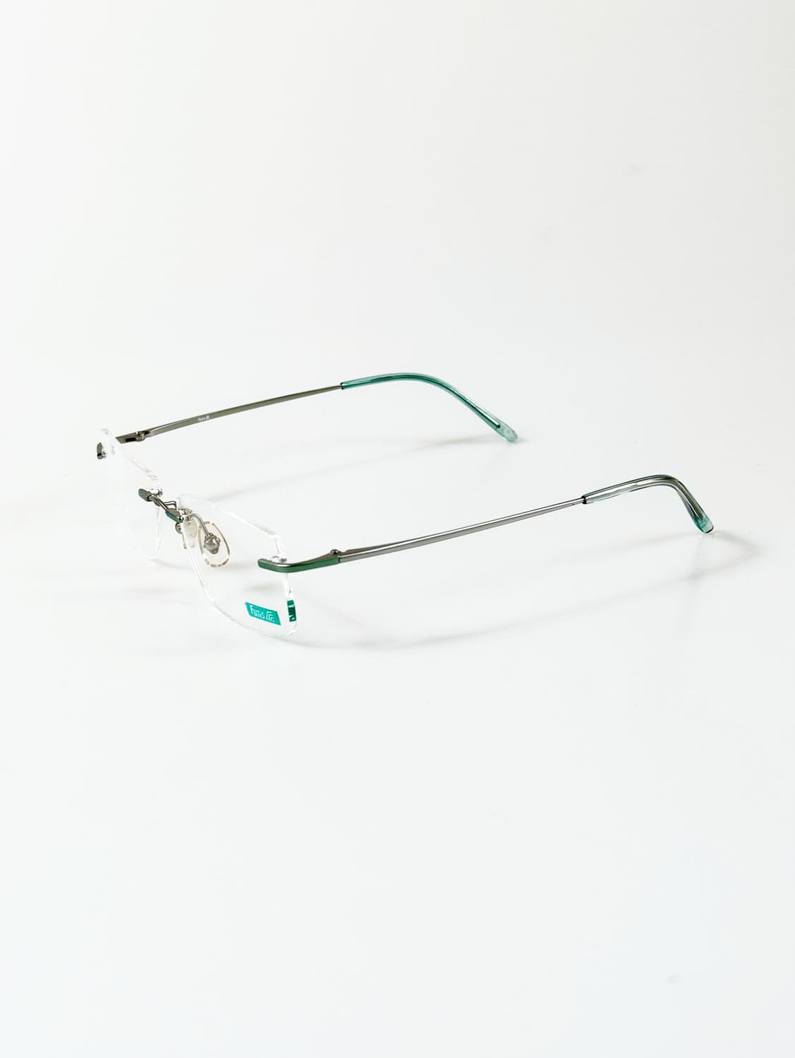 90s FUTIS 무테 스퀘어 메탈 프레임 빈티지 안경 상품이미지3