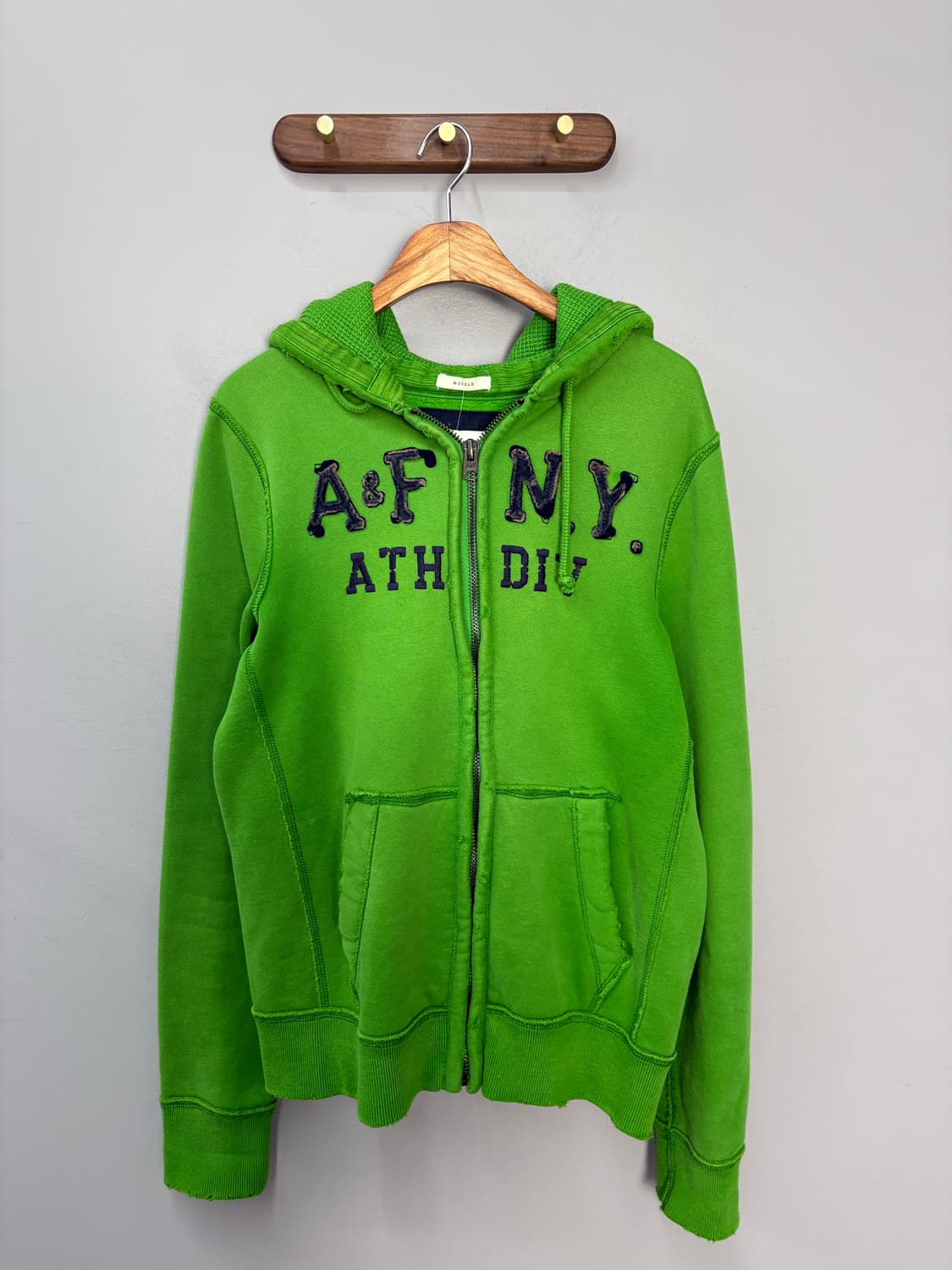 아베크롬비 센터 패치로고 그린 후드집업 A3227 상품이미지2