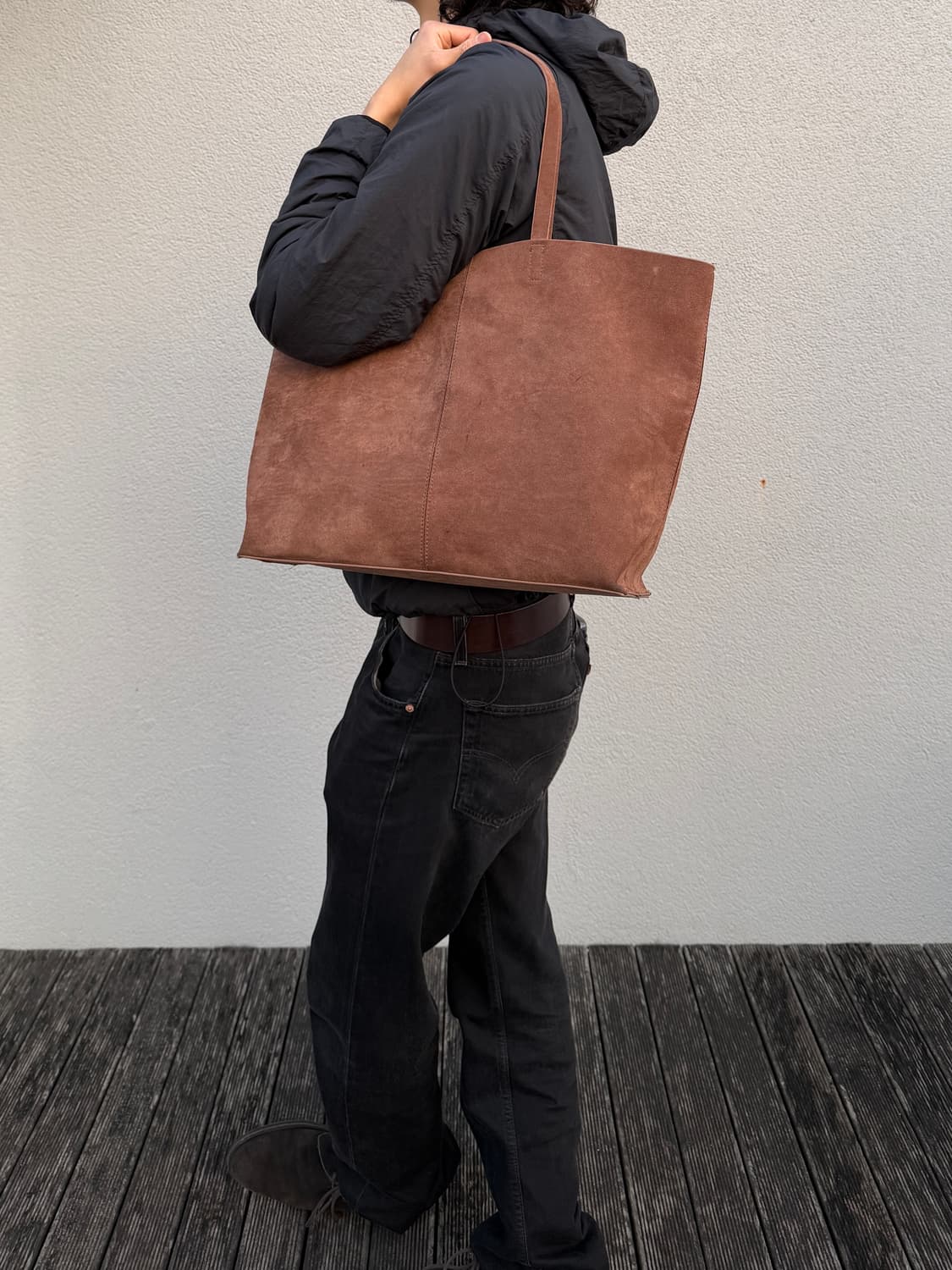 Vtg 카우 스웨이드 쇼퍼백 상품이미지1