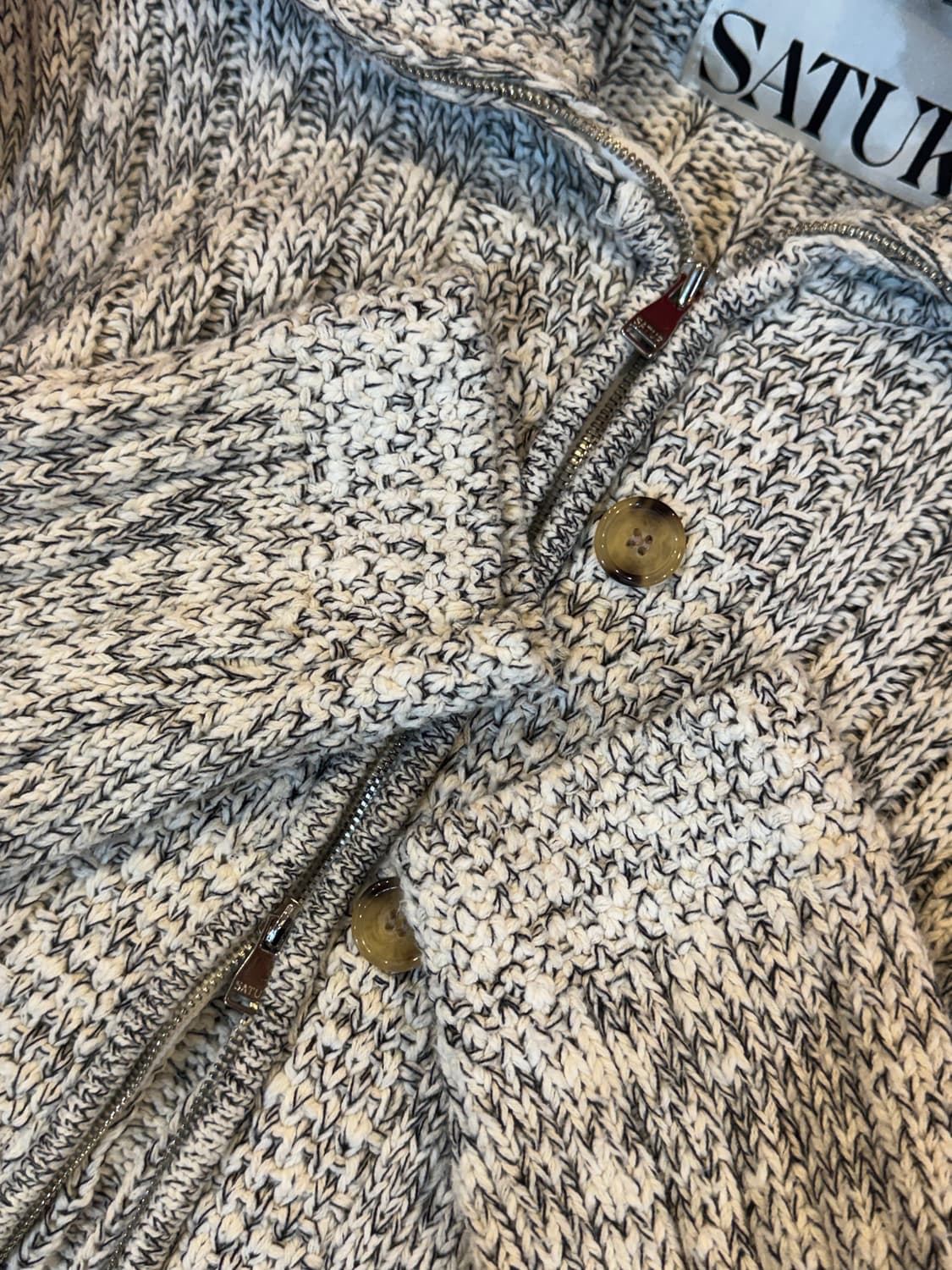 satur 테오 투톤 니트집업 상품이미지5