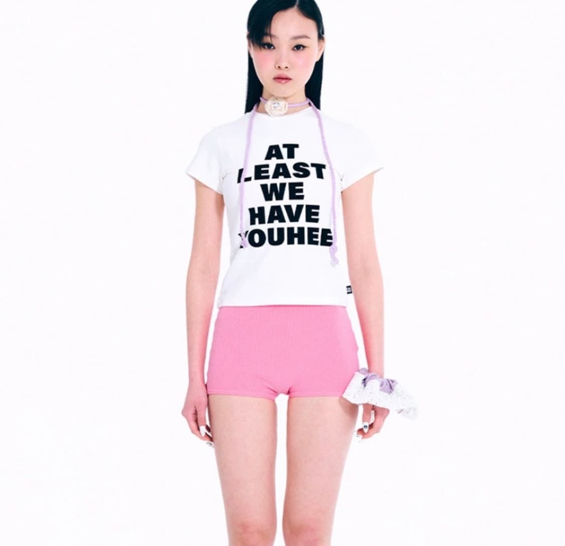 YOUHEE 유희 lettering T-shirt pink 반팔 티셔츠 상품이미지1