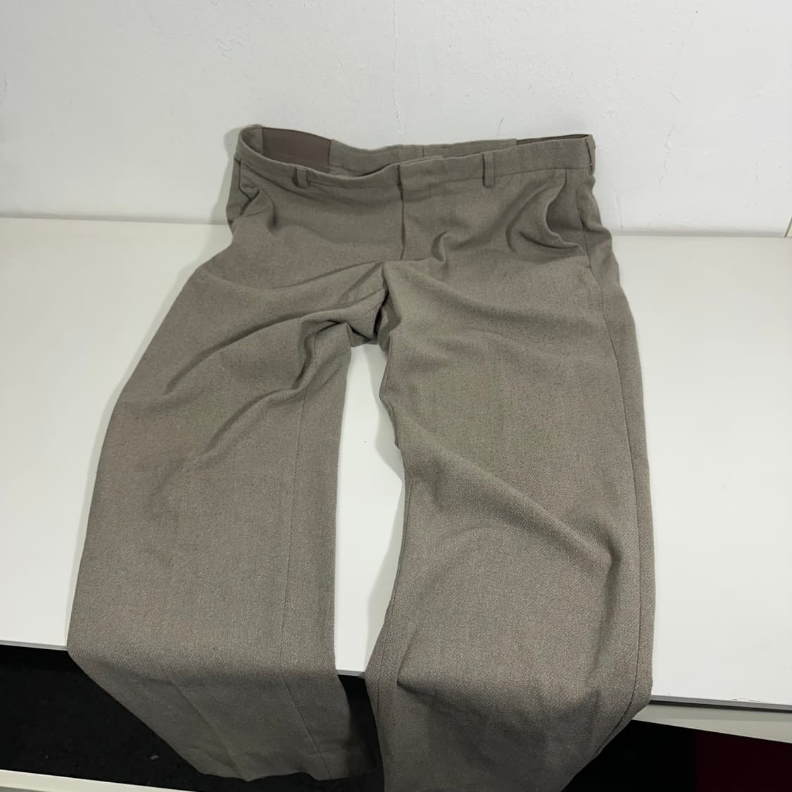 L 지오지아 카키그레이 테이퍼드핏 울 9부슬랙스 상품이미지4