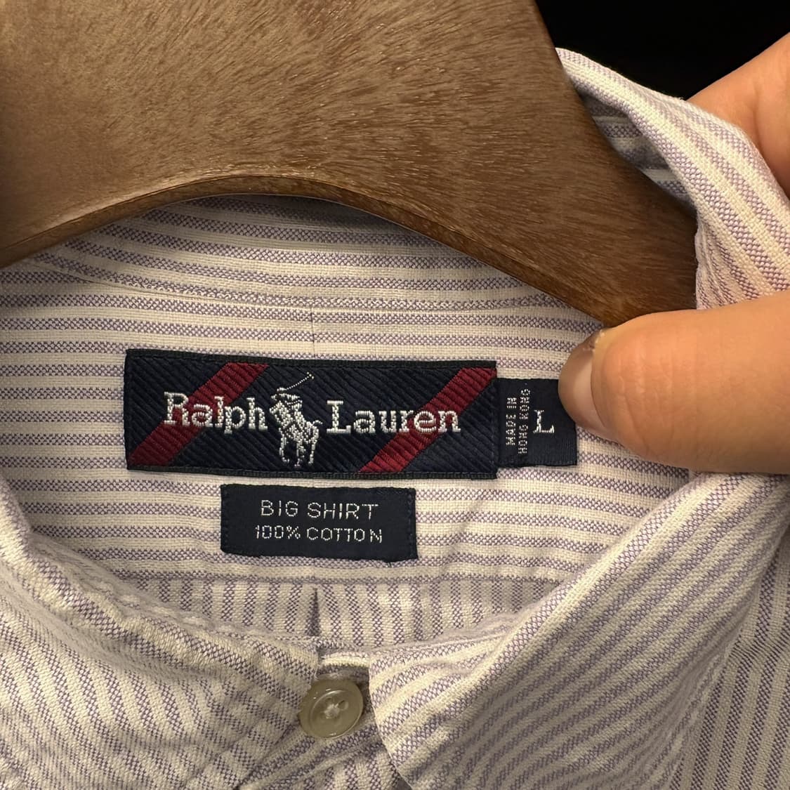 90s 폴로 랄프로렌 빅셔츠 라인 스트라이프 옥스포드 셔츠 N792 상품이미지6