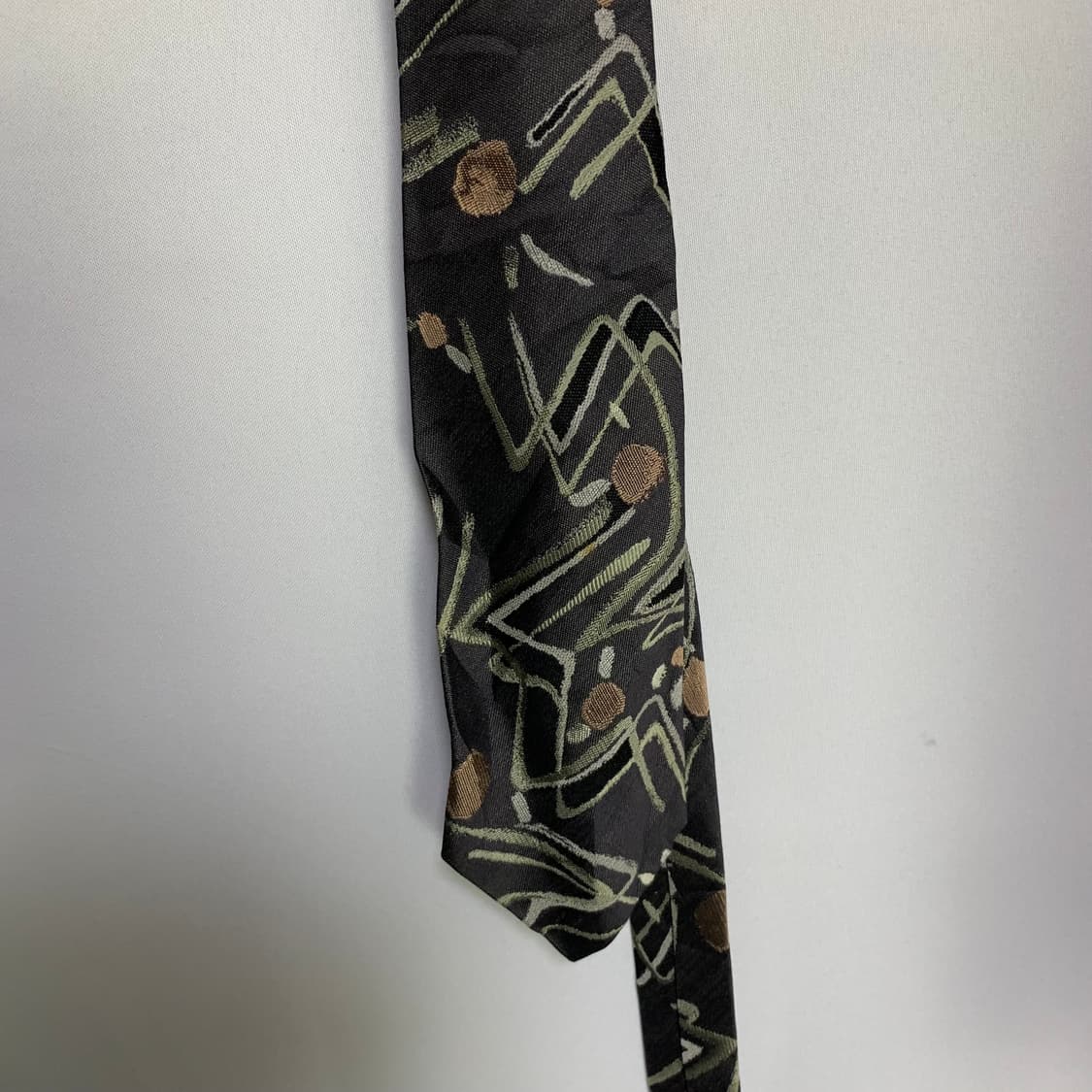 이세이 미야케 일본 빈티지 자수 실크 넥타이 차콜 상품이미지7