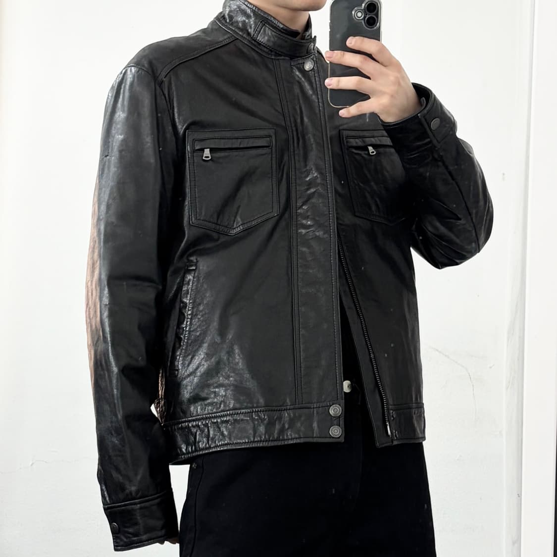 캘빈클라인 투웨이 염소가죽 라이더 자켓 상품이미지2