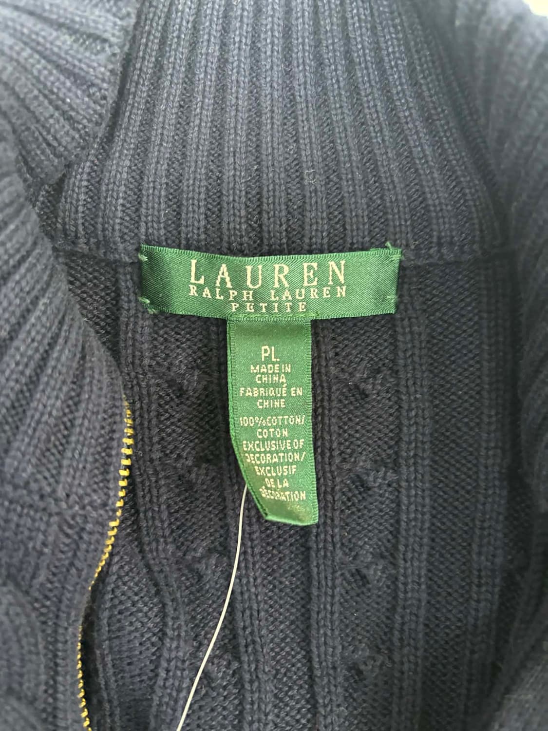 폴로 랄프로렌 네이비 RL 월계수 케이블 걸즈 니트 집업(L) 상품이미지4