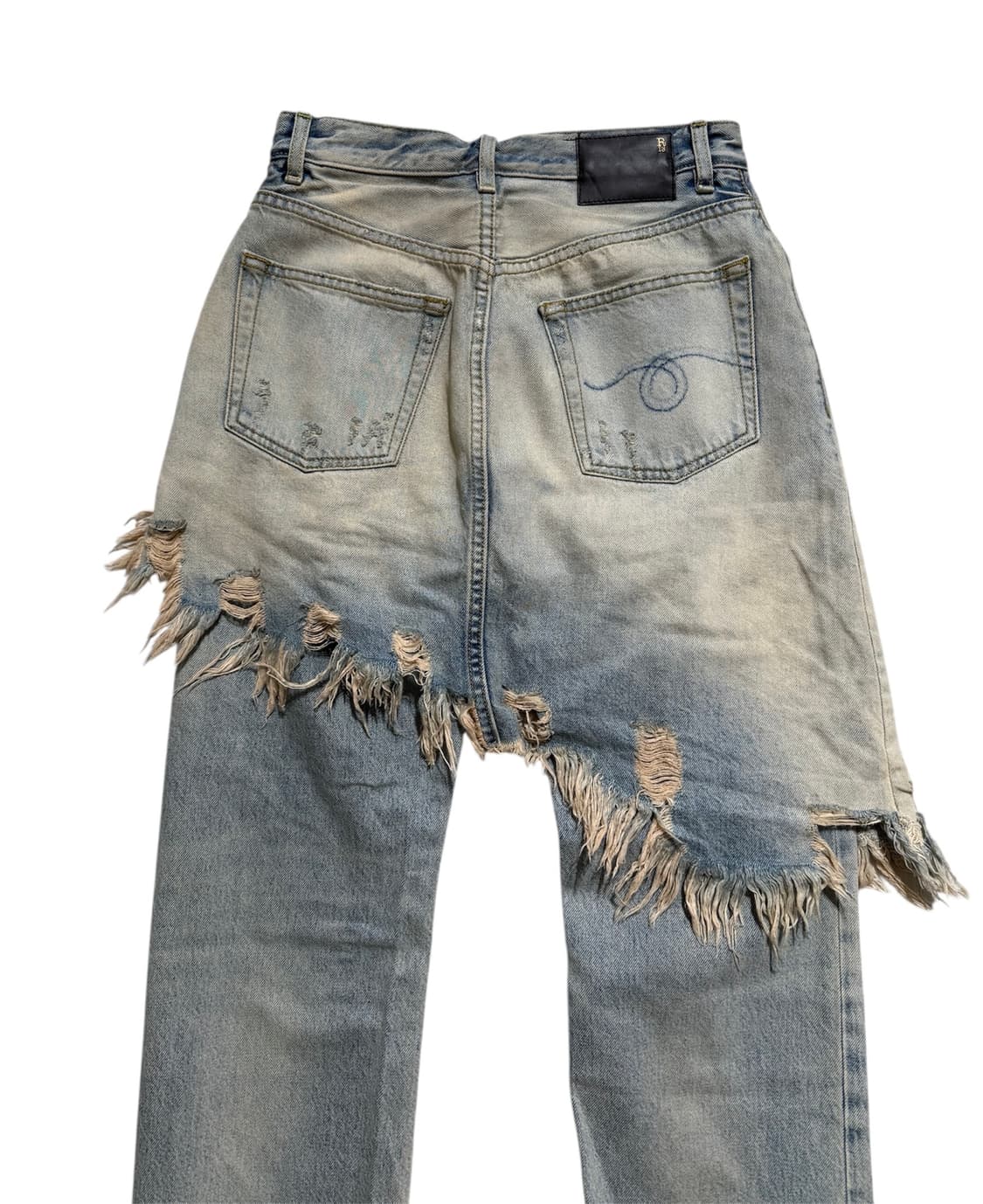 R13 블루 더블 클래식 쉐어드 헴 데님 팬츠 상품이미지5