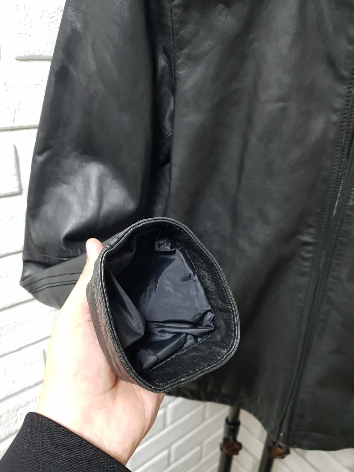[L/100] 엠포리오 아르마니 리버시블 양가죽 자켓 후디 상품이미지10