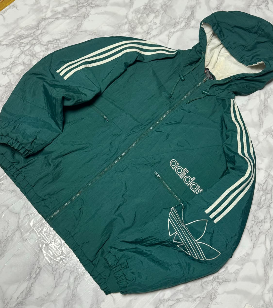 아디다스 심선 빅로고 딥그린 바람막이 점퍼 자켓 올드스쿨 상품이미지2