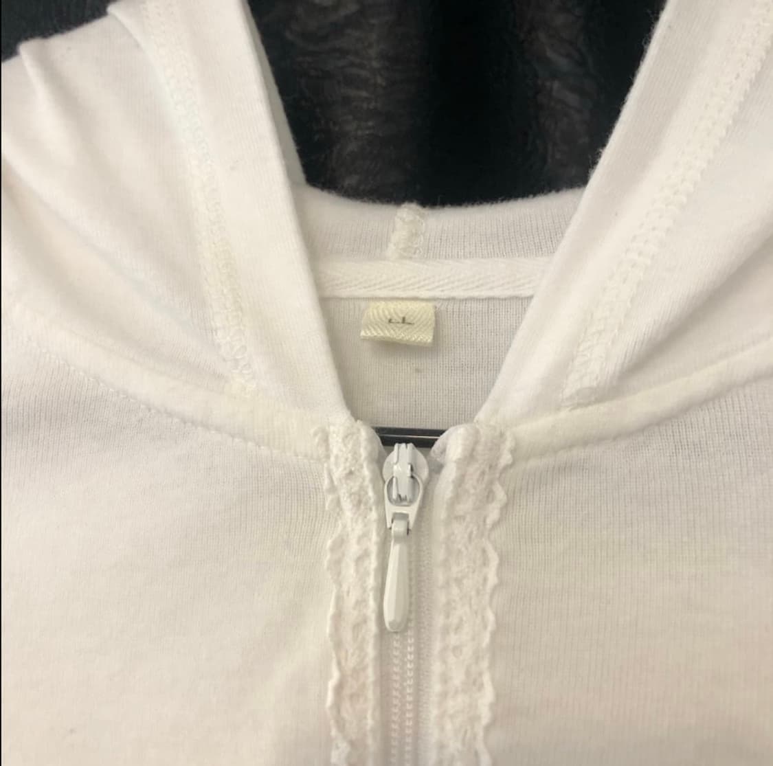 topvalu white lace hood zipup 상품이미지2