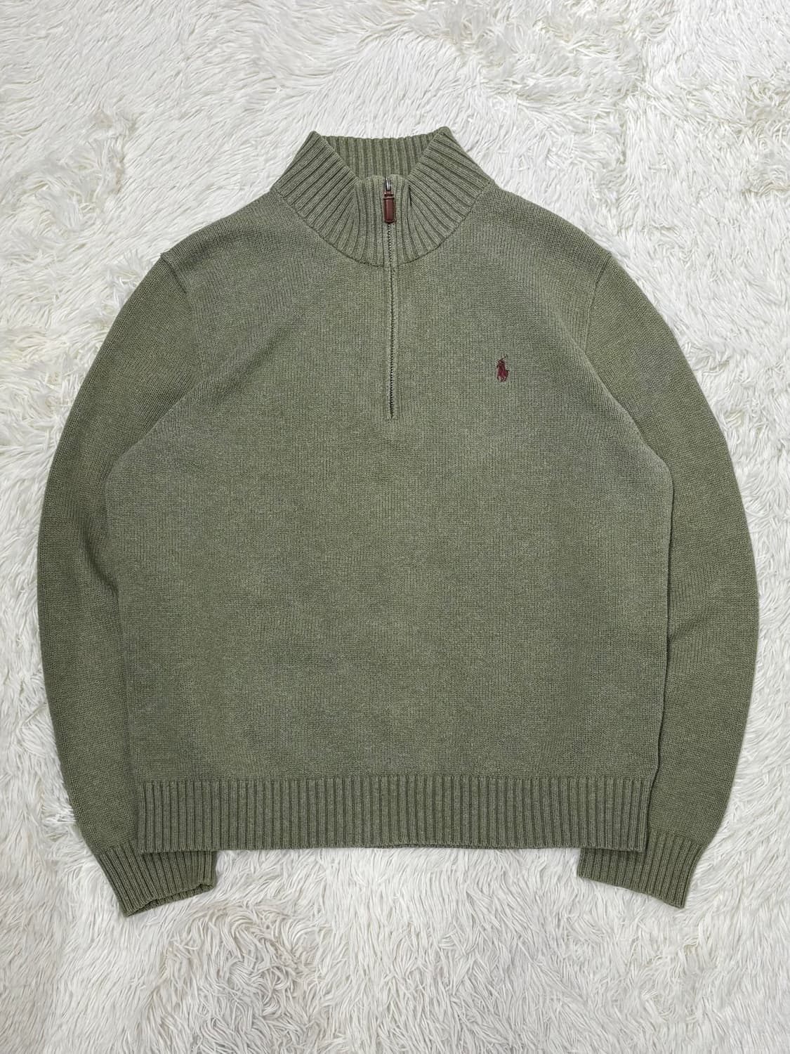 폴로랄프로렌 버건디포니 말차 니트 반집업 상품이미지3