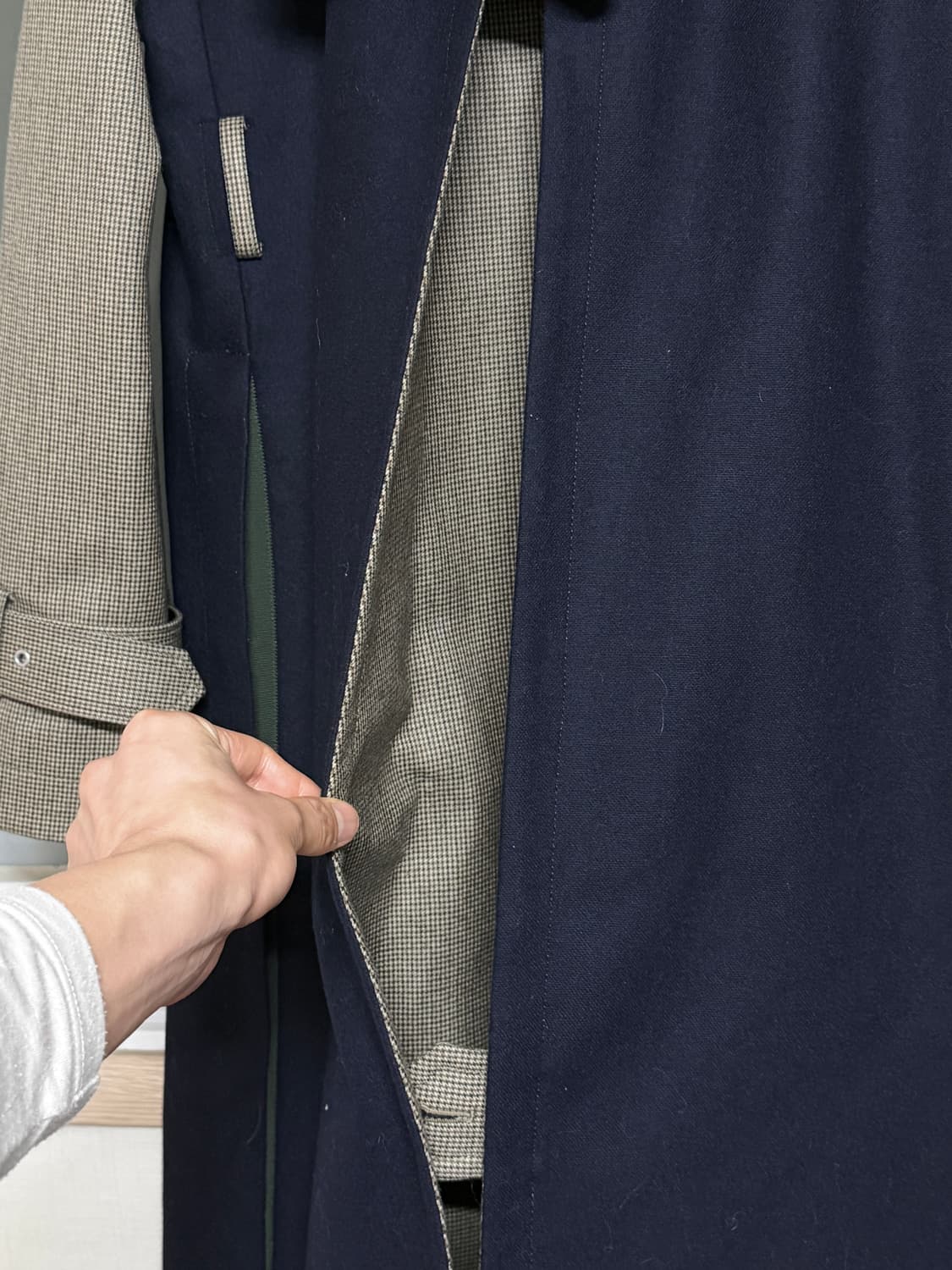 22AW 사카이 체크 본딩 울 롱 코트 상품이미지7