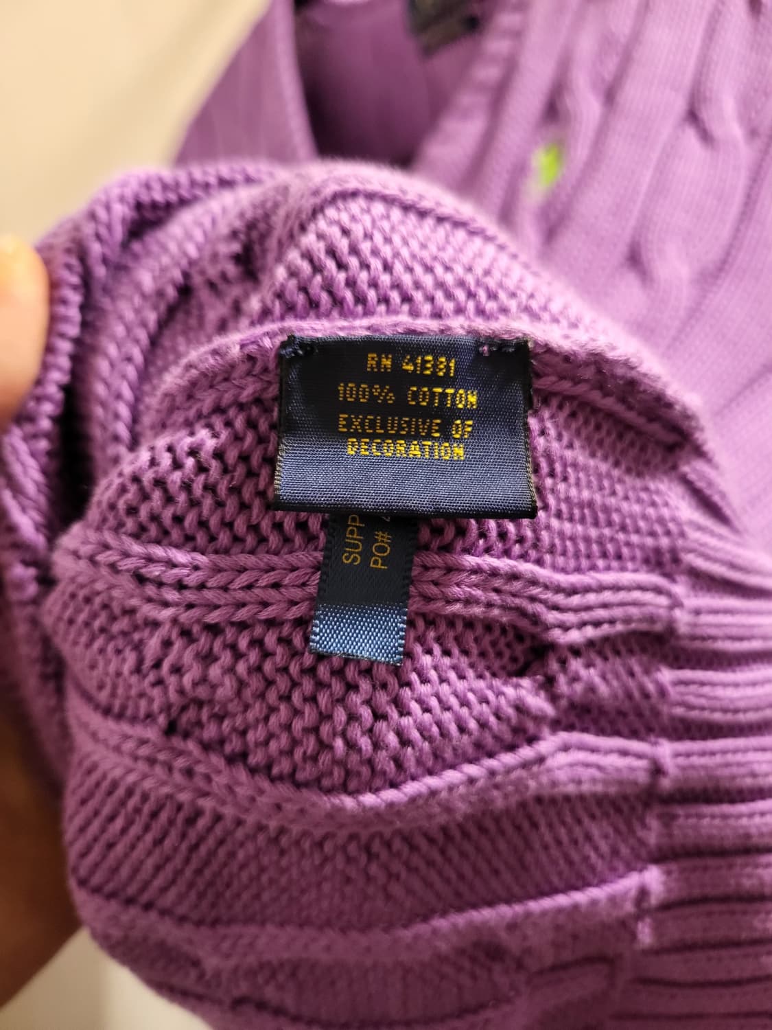 폴로 랄프로렌  브이넥 케이블 니트 상품이미지5