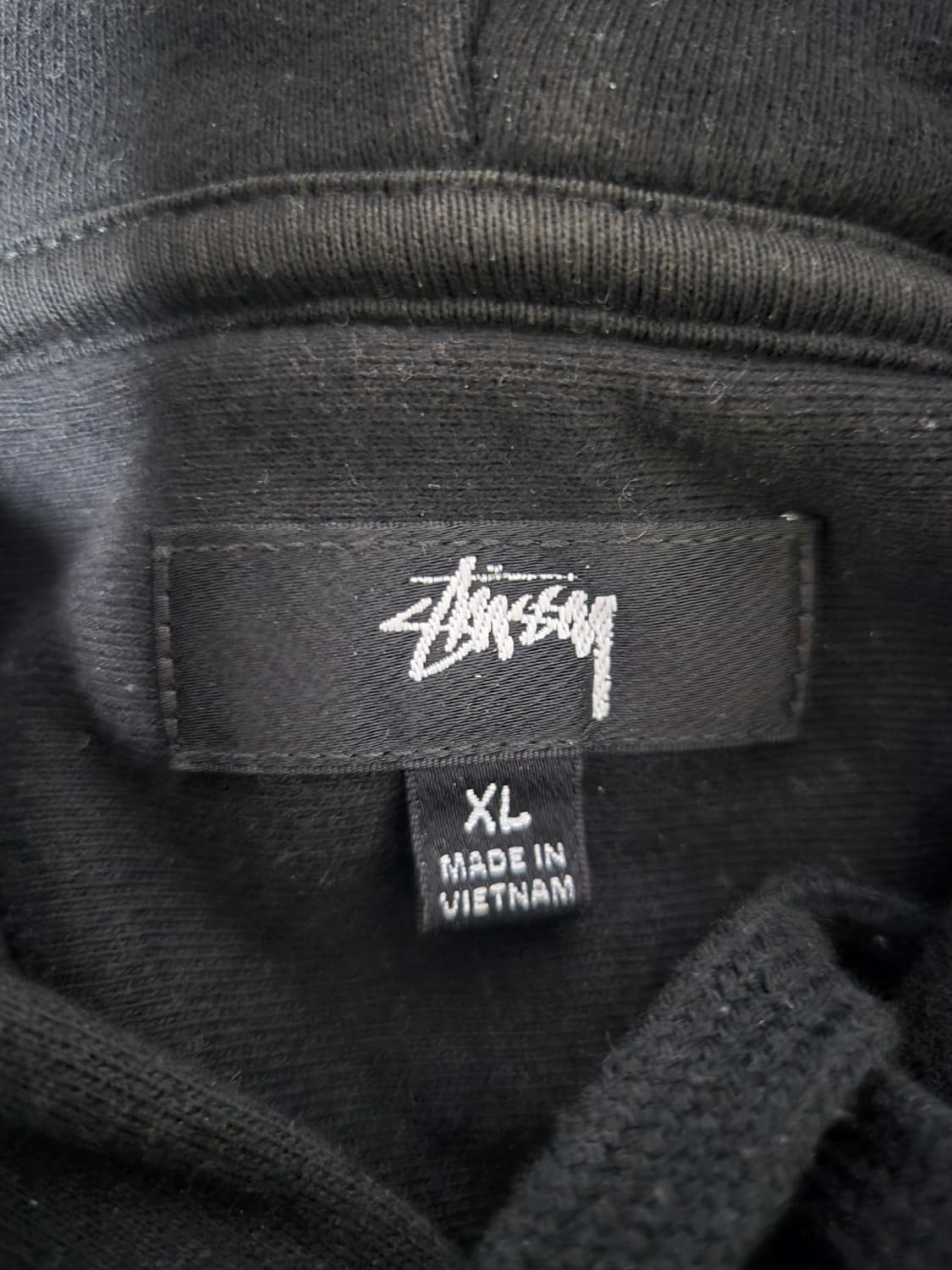 스투시 베이직 아플리케 후드 블랙 XL 상품이미지3