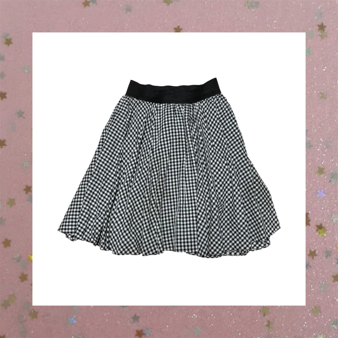 밴딩 체크 미디스커트 상품이미지1