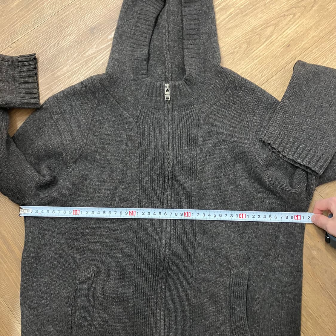 아르마니 알마니 디테일 니트 후드집업 브라운 상품이미지4