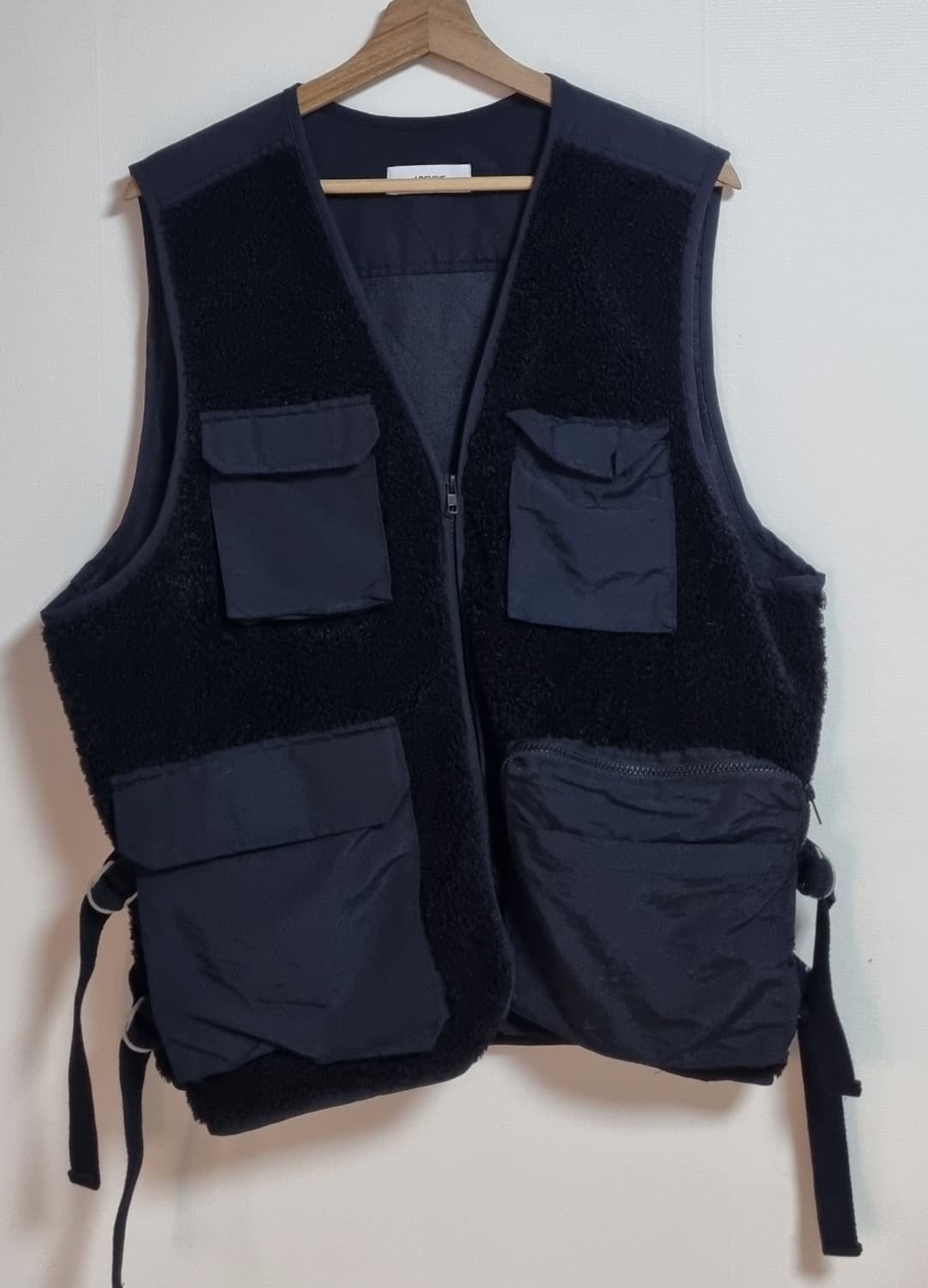 오버핏 L ) 아카이브 블랙 후리스 아웃도어 조끼 베스트 상품이미지1