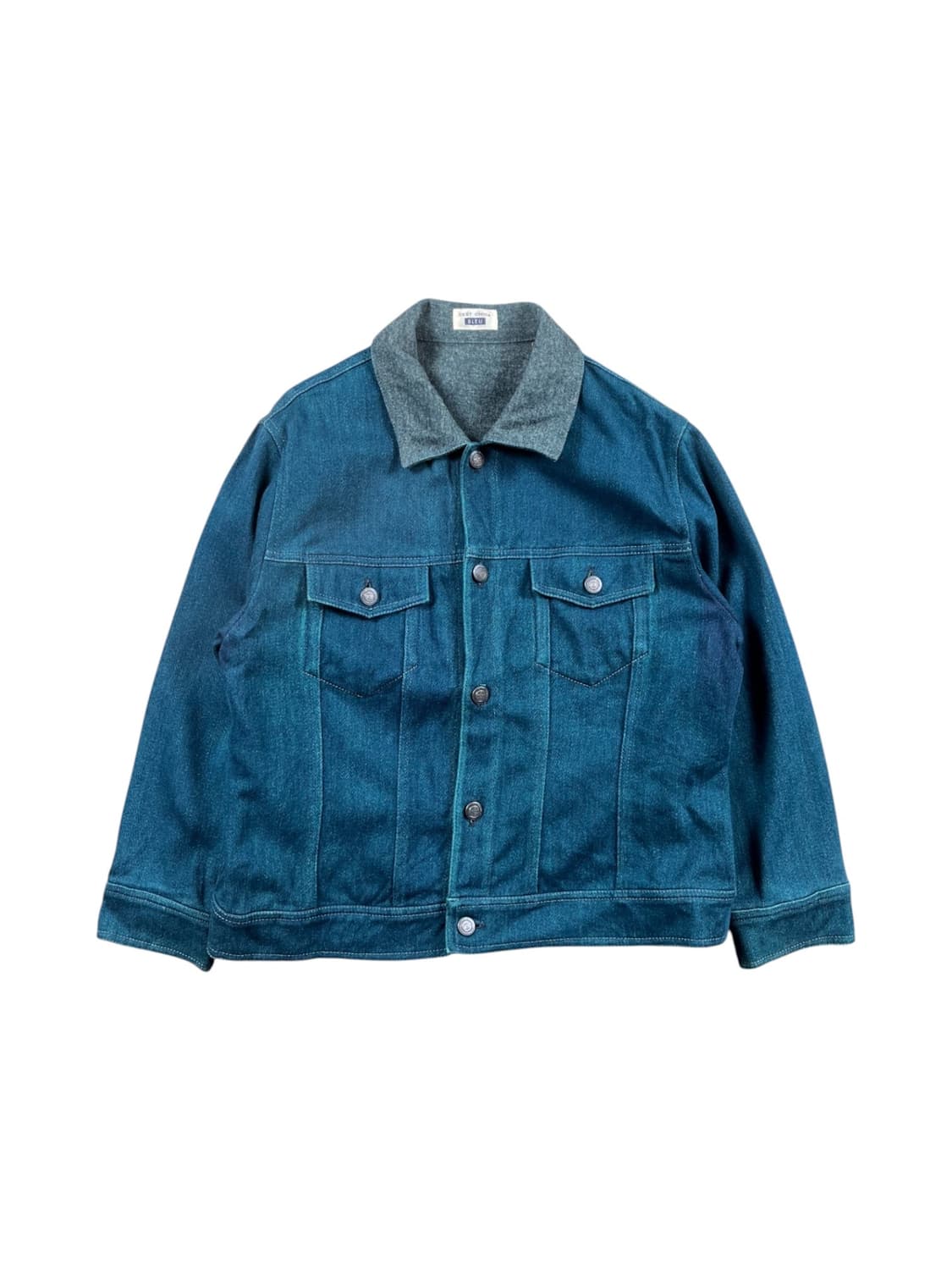 Vintage 블루 워시드 코튼 자켓 상품이미지1