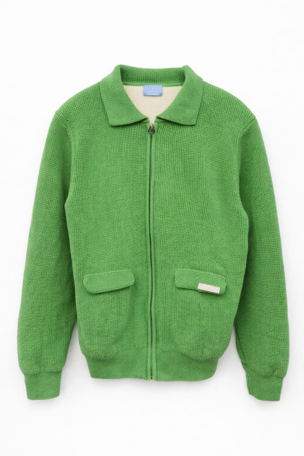 랑방 초록색 집업 니트 가디건 상품이미지1