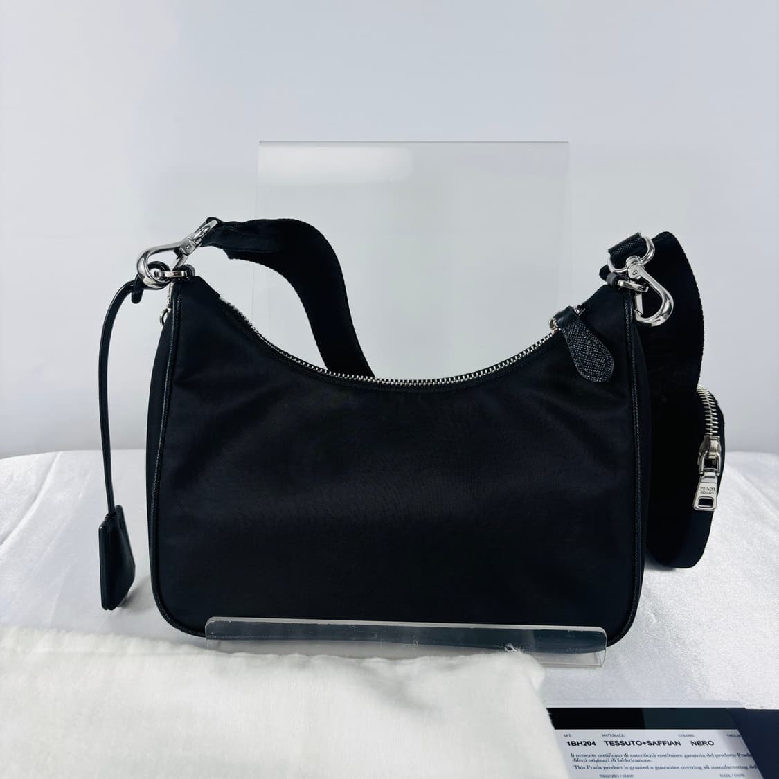 (정품)프라다 2005 리나일론 테수토 은장체인 호보백 상품이미지3