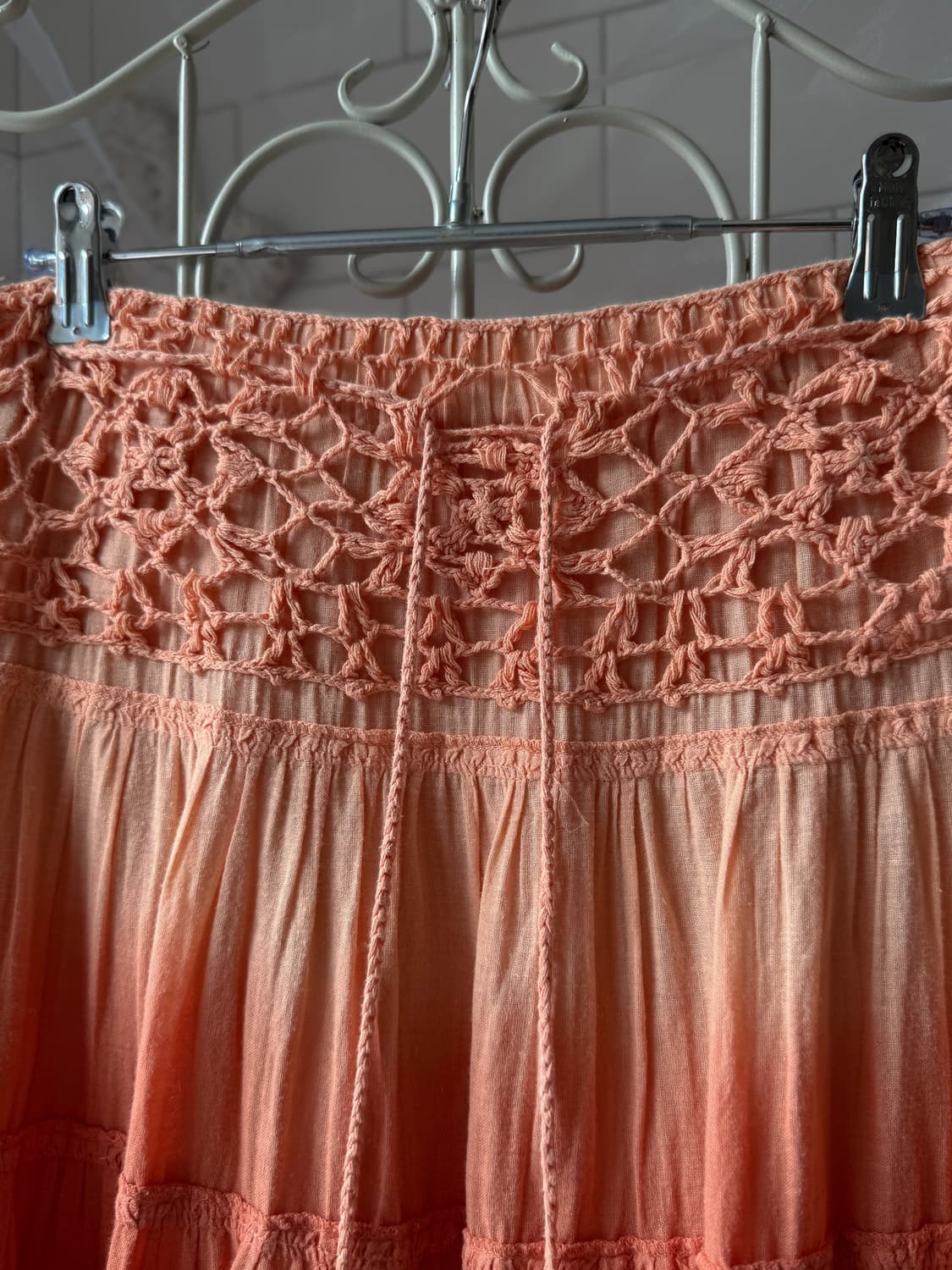 Crochet Belt Gradation Linen Skirt 0375 상품이미지2