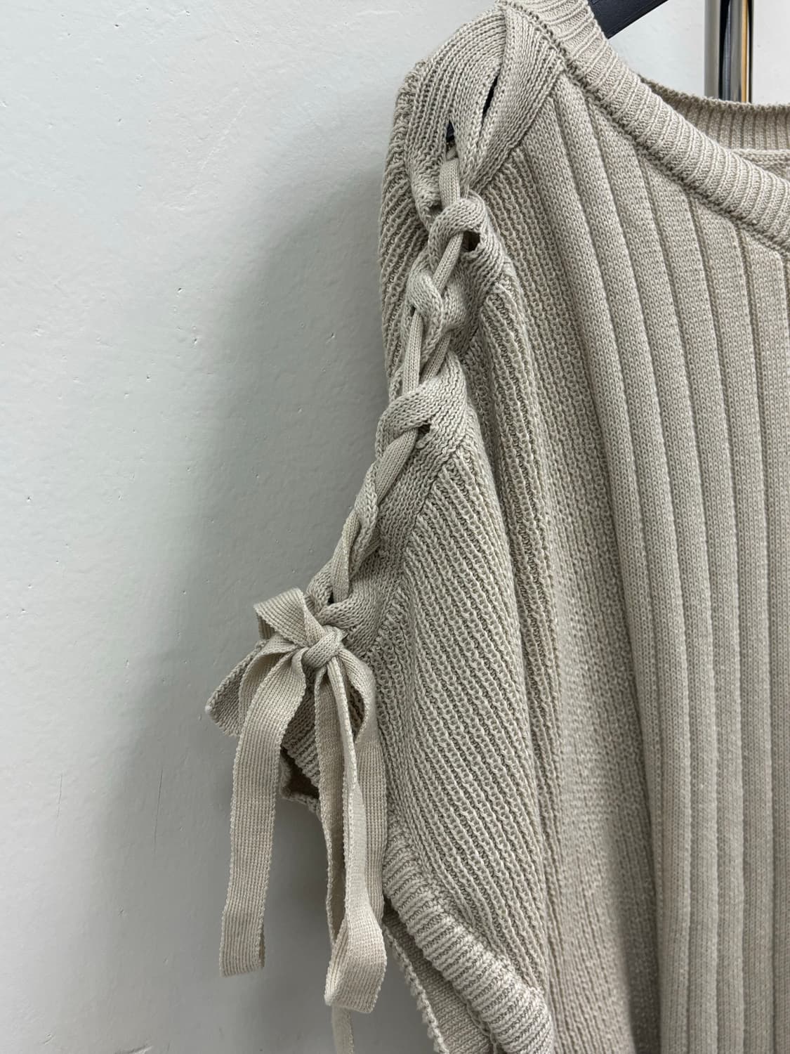 빈티지 베이지 하프 니트 상품이미지6