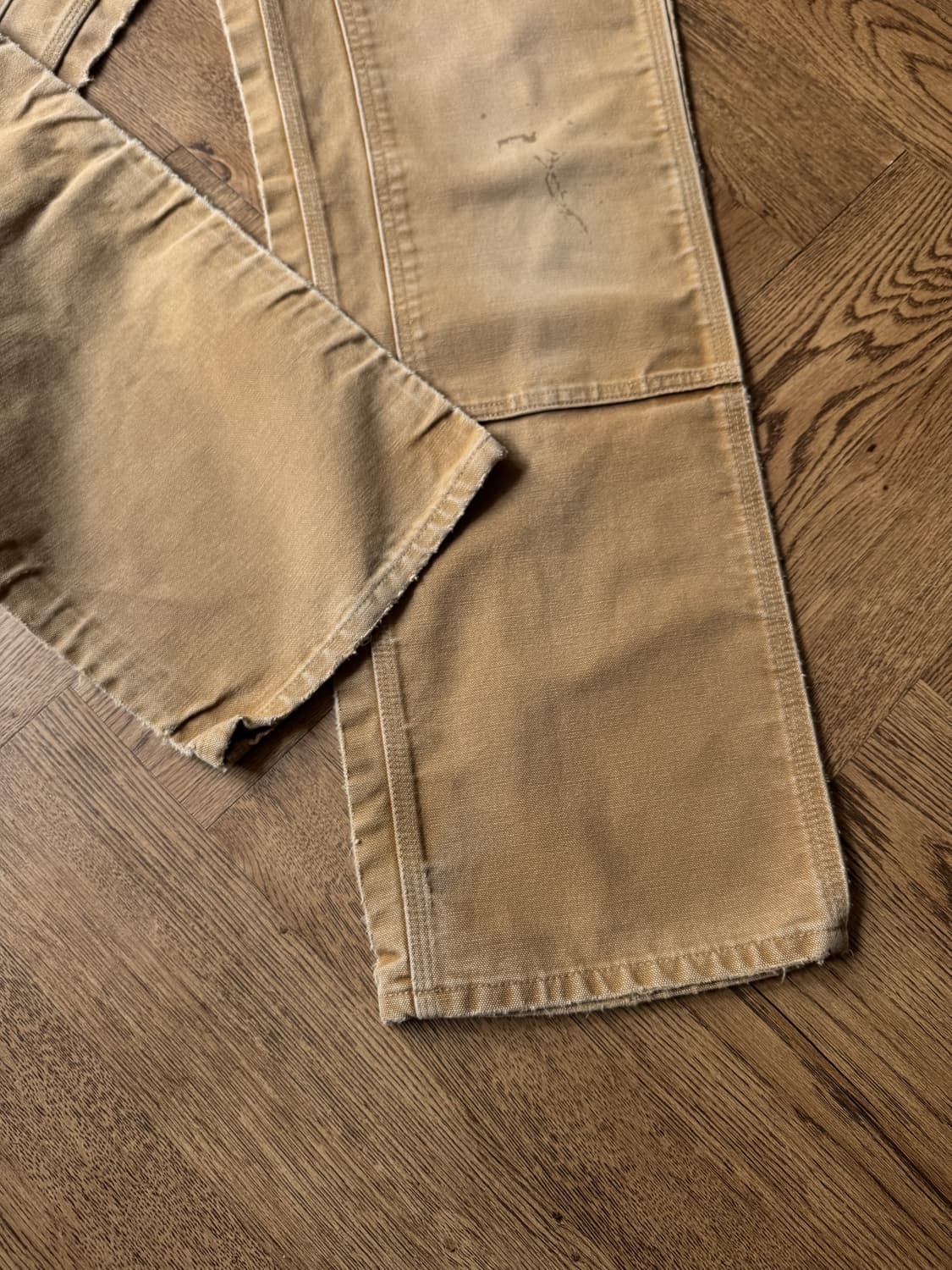 [32]칼하트 Made in USA 빈티지 페이딩 브라운 더블니 워크팬츠 상품이미지5