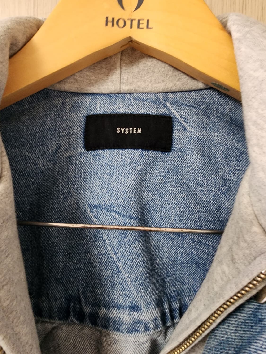 SYSTEM  후드 데님 청자켓 상품이미지3