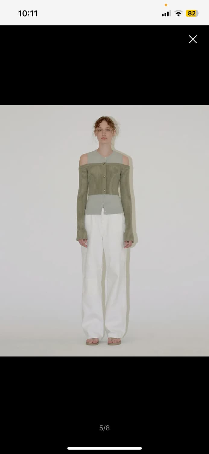 다이애그널 투웨이 가디건 카키 상품이미지3