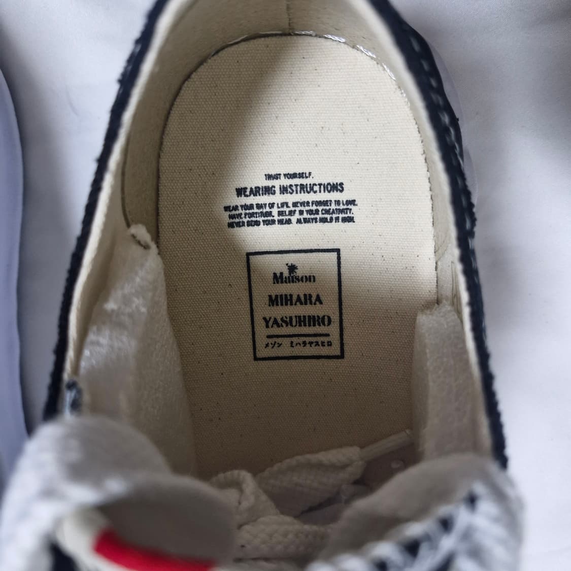 메종 미하라 야스히로 피터슨 OG 솔 캔버스 로우 스니커즈 블랙 상품이미지9