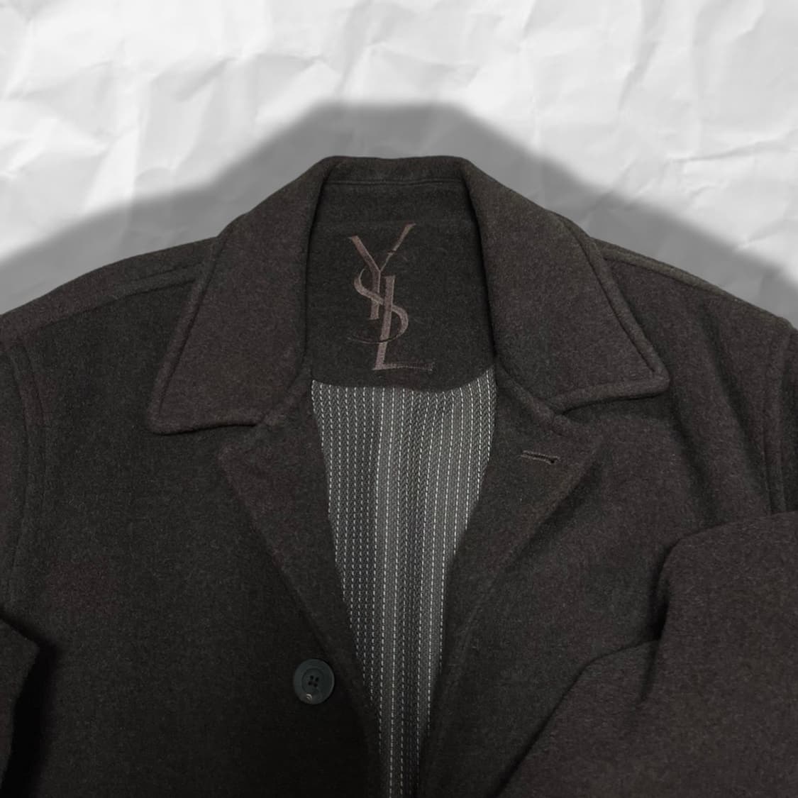 (95)입생로랑 심볼로고 울 반코트 브라운  상품이미지3