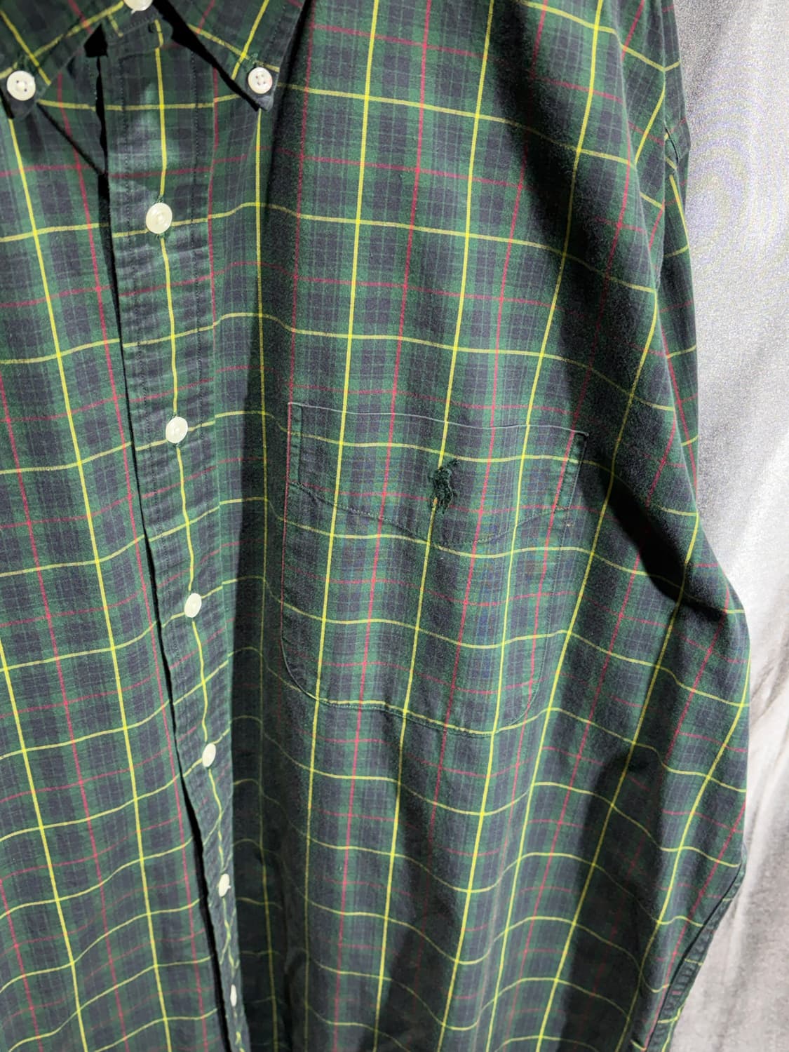 XL 폴로랄프로렌 그린포니 원포켓 체크패턴 코튼 셔츠 상품이미지4