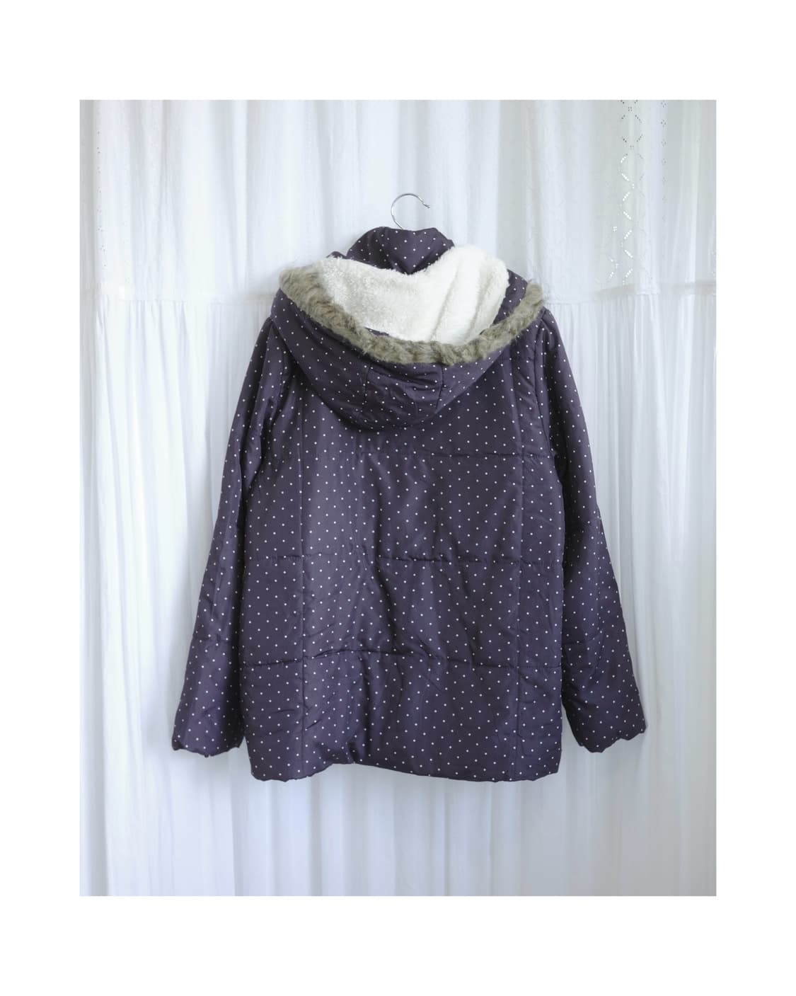 Purple dot fur jacket 상품이미지4