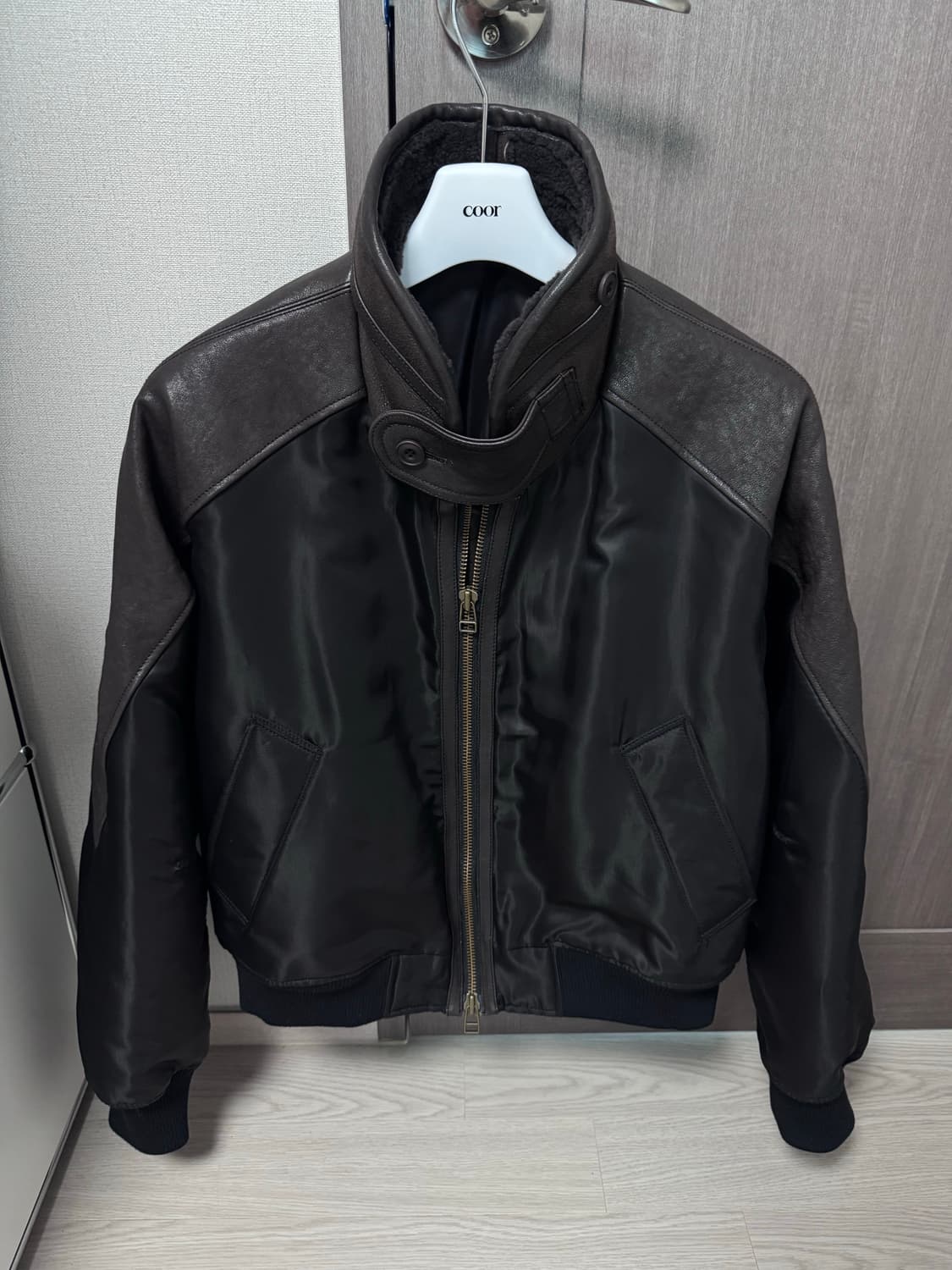 쿠어 시어링 하이넥 믹스드 ma-1 점퍼 상품이미지3