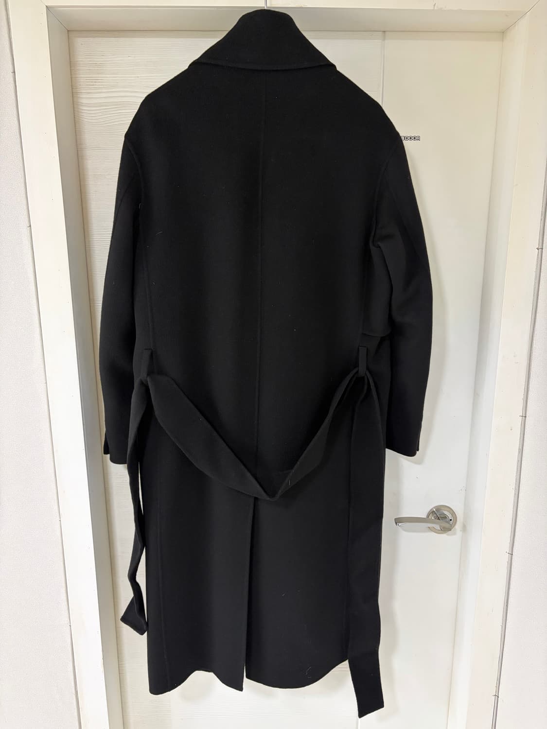 TIME 타임 블랙 건플랩 로브 코트  풀셋 상품이미지2