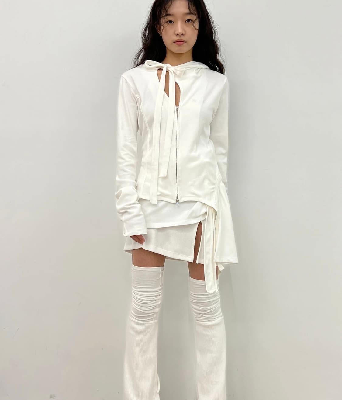 나체 SLIT HOODIE ZIP-UP (IVORY) 상품이미지3