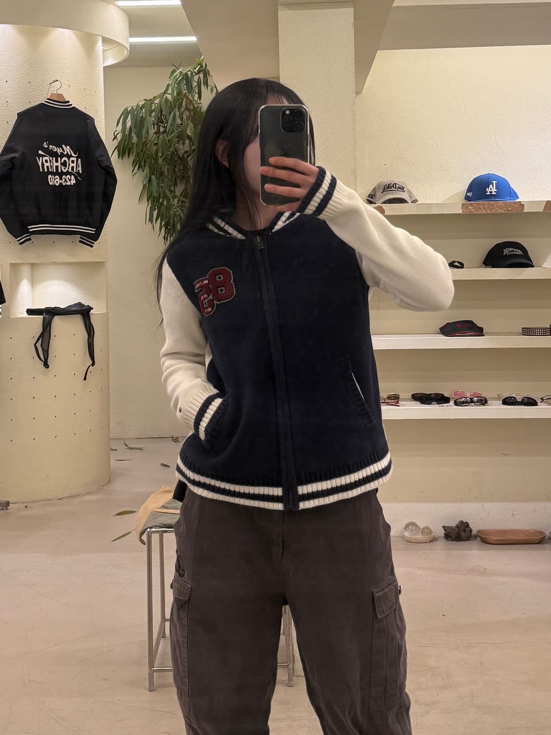 타미 힐피거 와펜 바시티 니트 집업 자켓 U480 상품이미지1