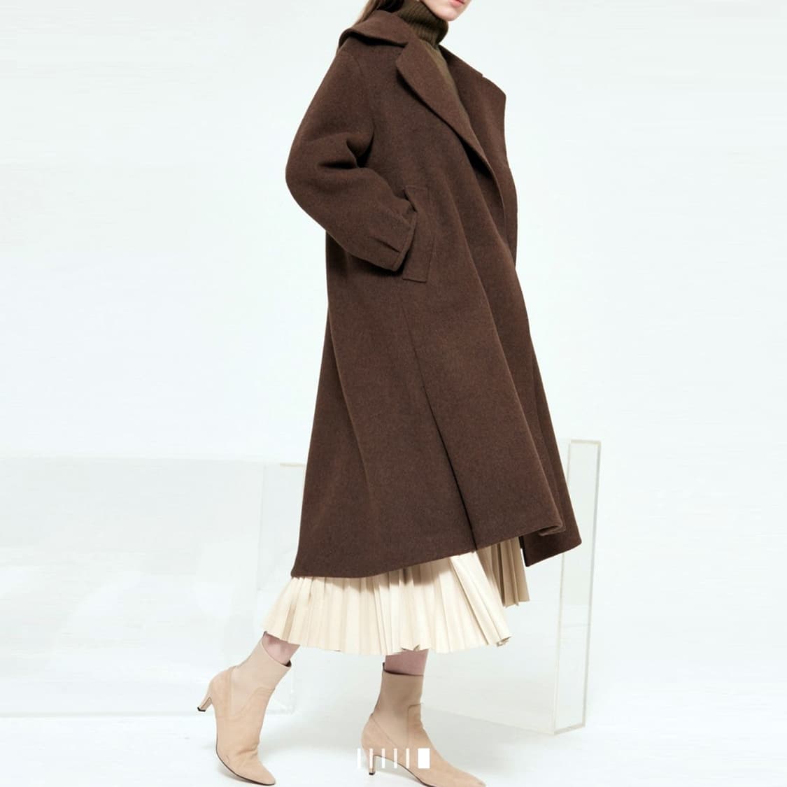 마인(MINE) 라쿤블렌드 와이드카라 핸드메이드코트 프리사이즈 상품이미지1