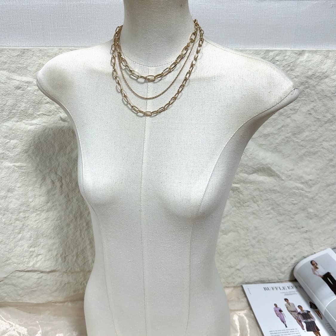 빈티지 체인 용골체인 레이어드 목걸이 상품이미지1