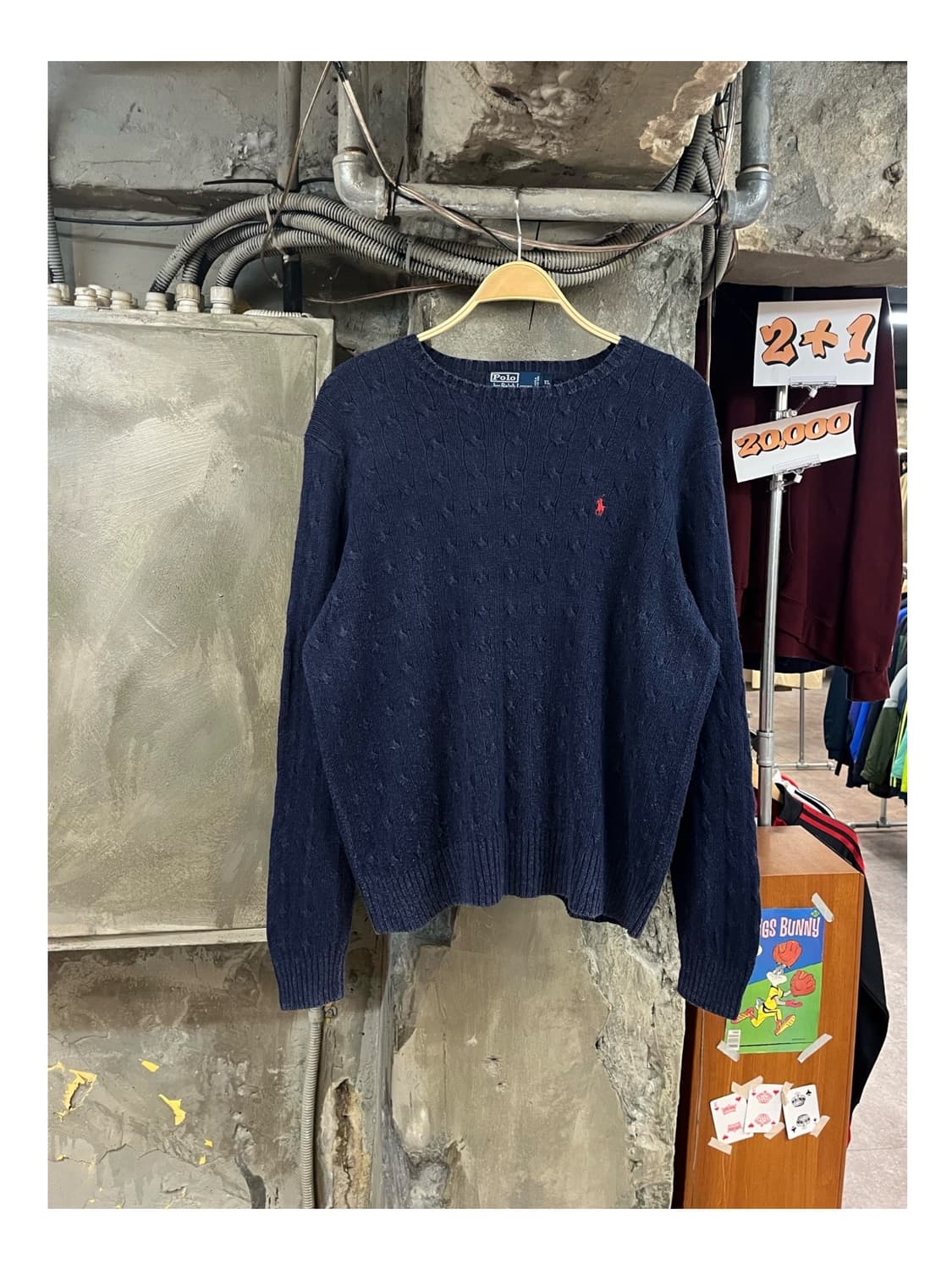 폴로 랄프로렌 꽈배기 니트 네이비 XL #csz3551 상품이미지1