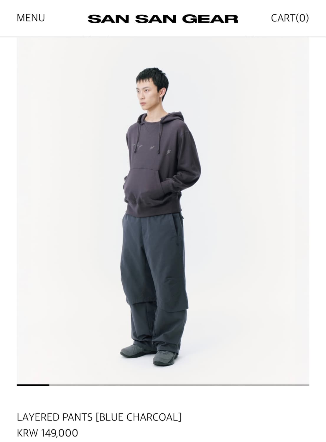 산산기어 레이어드 팬츠 1size 블루 차 상품이미지1