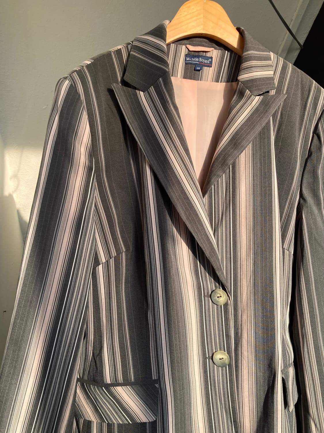 빈티지 색감 핏 좋은 스트라이프 자켓 상품이미지2