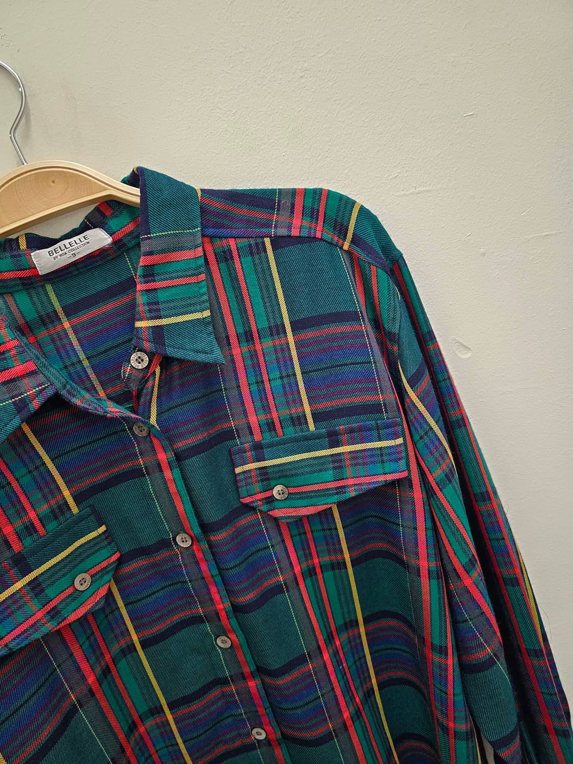 Bellelle by Noa collection 그린 타탄체크셔츠 상품이미지7